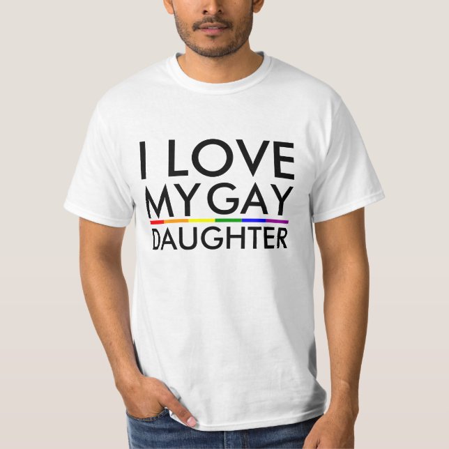 Camiseta Gay / Lésbica Eu adoro Minha Filha Gay (Frente)