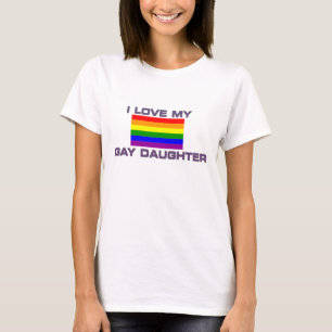 Camiseta Gay / Lésbica Eu Amo Minha Filha Gay -Camisa