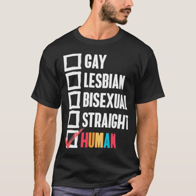 Camiseta Gay Lésbica Hetero Biseual  Gift. (Frente)