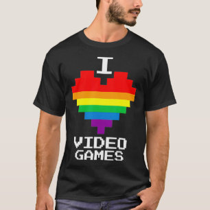 Camiseta Gay Lésbica Jogador I Coração Videos games Retr