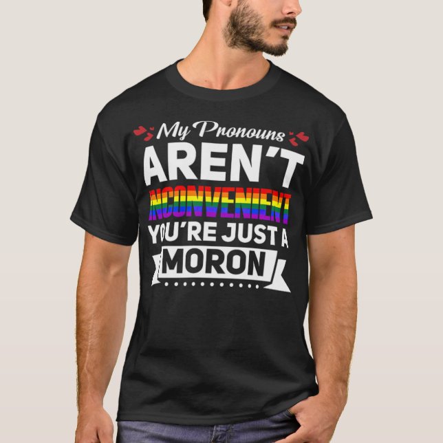 Camiseta Gay LGBT Engraçada Pronounes do Orgulho Bissexual  (Frente)