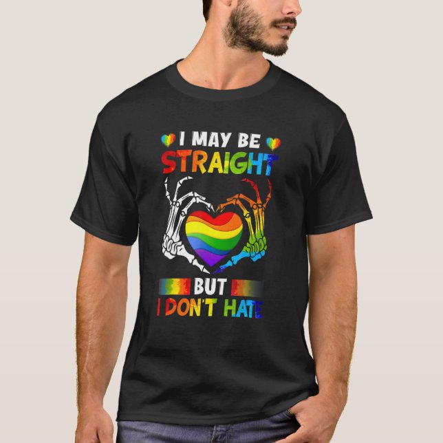 Camiseta Gay Lgbt Eu posso ser Hetero mas eu não odeio Gay  (Frente)