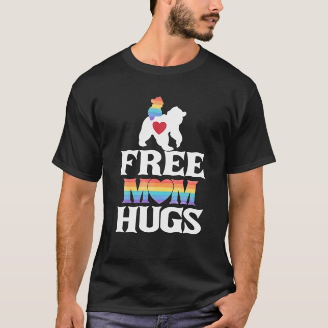 Camiseta Gay LGBT Orgulho Mama Urso Para Os Abraços Da Mãe (Frente)