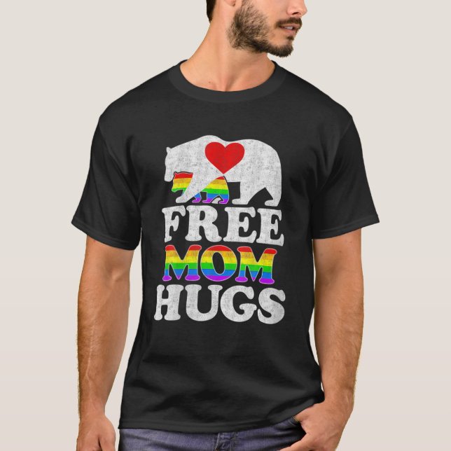 Camiseta Gay LGBT Orgulho Mama Urso Por Mulheres Libertando (Frente)