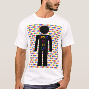 Camiseta Gay LGBTQ Homem Silhuette e Rainbow Men