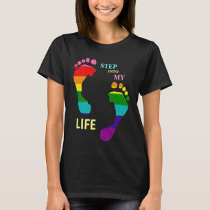 Camiseta Gay LGBTQ Orgulho do Arco-Íris Mês Passo a Minha V