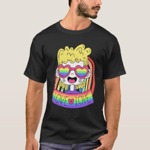 Camiseta Gay Love é amor LGBTQ+ Estético Bonito