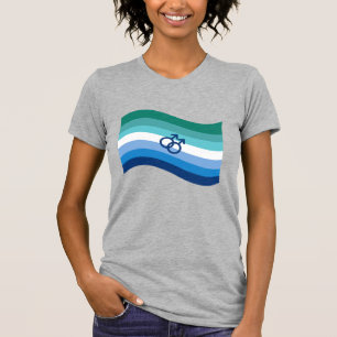 Camiseta Gay Male Love Pride Azure Wavy Flag