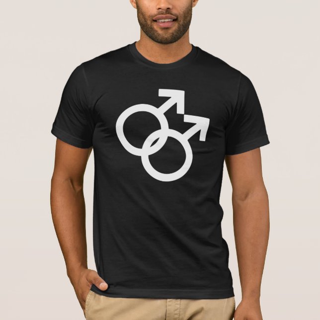 Camiseta Gay masculino - Símbolos de sexo masculino T-shirt (Frente)