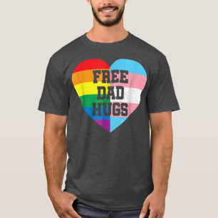 Camiseta Gay Mens Abraços de Pai Livre Orgulho LGBT Sinaliz
