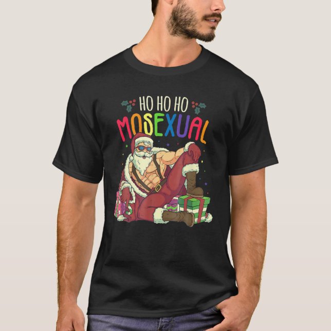 Camiseta Gay Mossexual LGBT Mens Ho Ho (Frente)