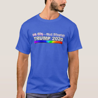 Camiseta Gay não estúpido - Trump Pro - Azul