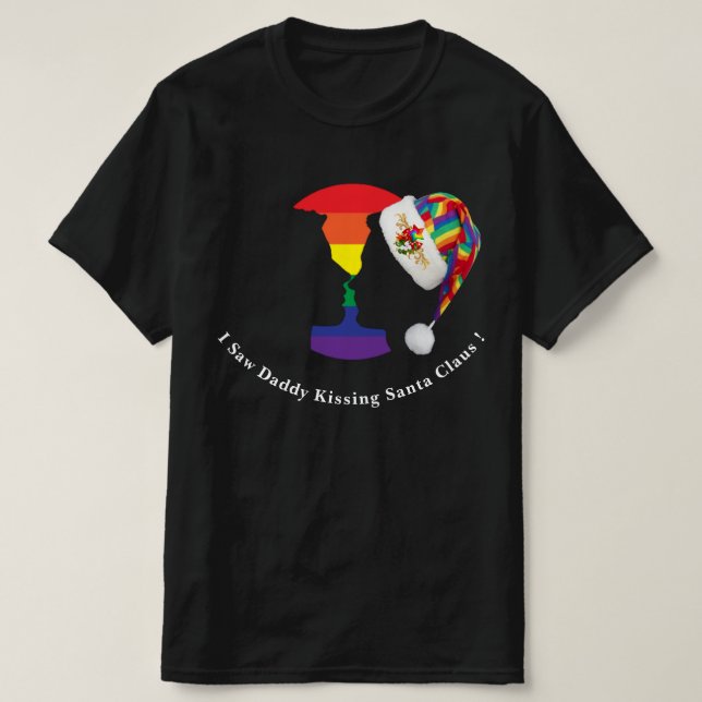 Camiseta Gay Natal Beijo T-Shirt (Frente do Design)
