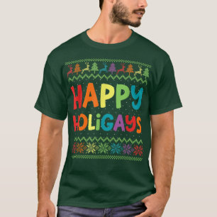 Camiseta Gay Natal Engraçado Holigays Felizes LGBT Felizes