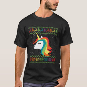 Camiseta Gay Natal Rainbow Unicorn Lgbt Foliday Party M