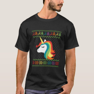 Camiseta Gay Natal Rainbow Unicorn Lgbt Foliday Party M