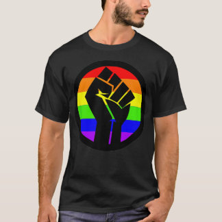 Camiseta Gay Orgulho gay de alimentação Punho arco-íris