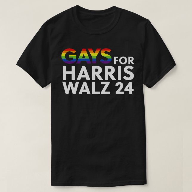Camiseta Gay para Kamala Walz White Letter (Frente do Design)