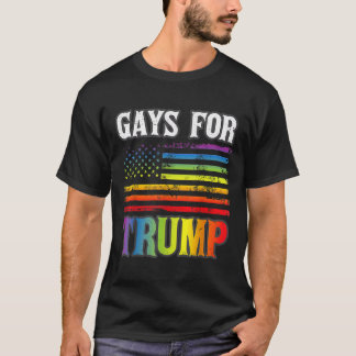 Camiseta Gay Para Trump LGBT Orgulho Gay Arco-Íris Votar Re