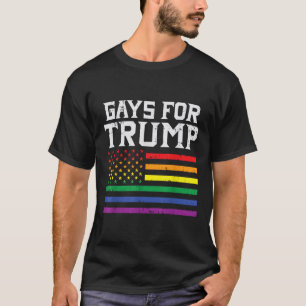 Camiseta Gay Para Trump Usa Flag Pro Reelecionar O Donald 2