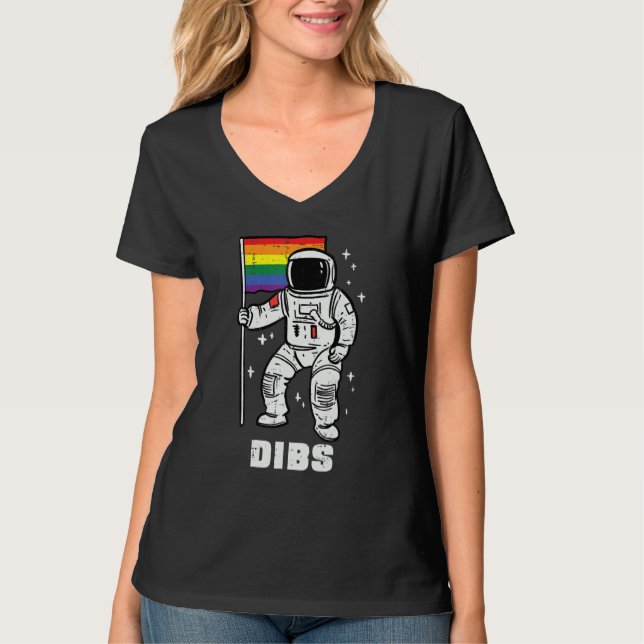 Camiseta Gay Pride Astronaut Rainbow Flag Lgbtq Space Men W (Frente)