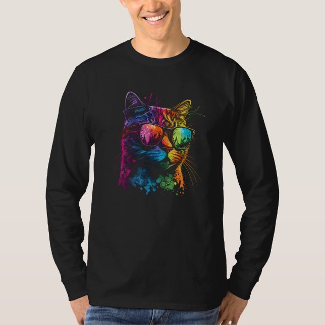 Camiseta Gay Pride Cat Animal  LGBT Pride Month Cute Equali (Frente)