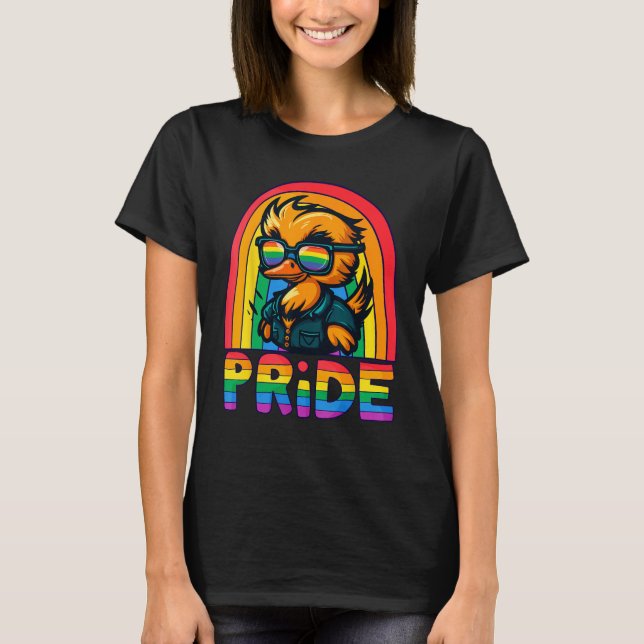 Camiseta Gay Pride Duck LGBT Cute Duck Rainbow LGBT Gay All (Frente)