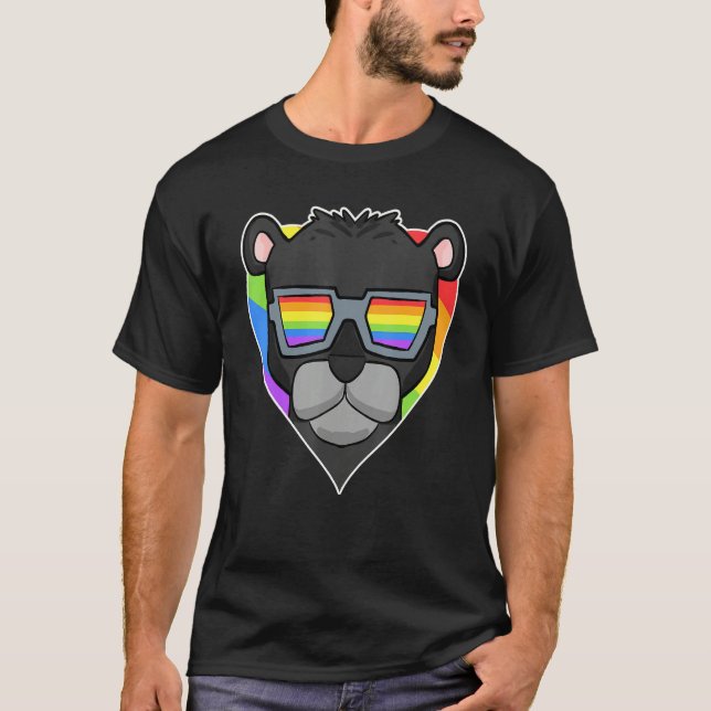 Camiseta Gay Pride LGBT Rainbow - Black panther - LGBT Hear (Frente)