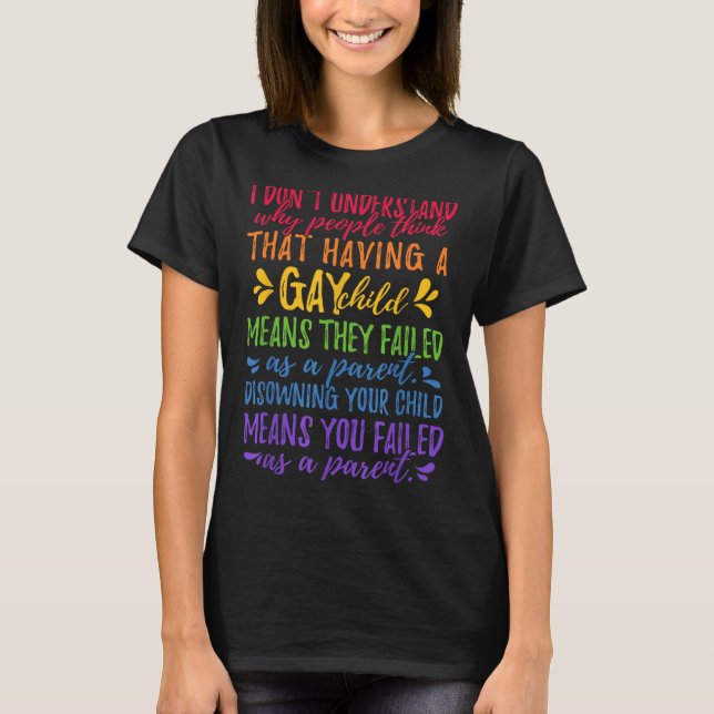 Camiseta Gay Pride - Proud Parent Mom Dad Parenting Quote  (Frente)