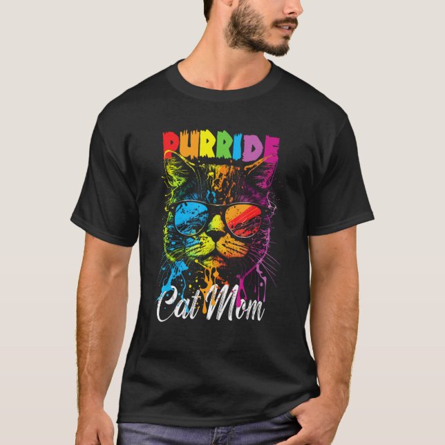 Camiseta Gay Pride Purride Cat Mother LGBT Pride Month Cute (Frente)