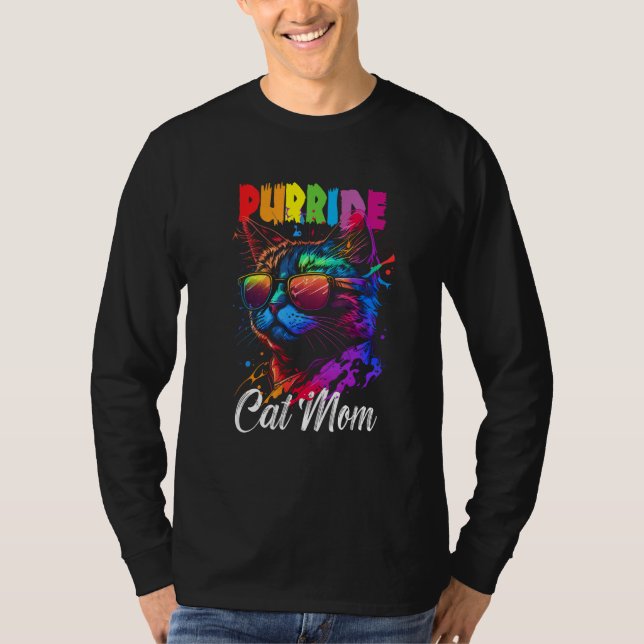 Camiseta Gay Pride Purride Cat Mother LGBT Pride Month Cute (Frente)