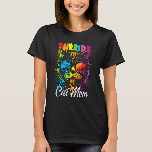 Camiseta Gay Pride Purride Cat Mother LGBT Pride Month Cute (Frente)