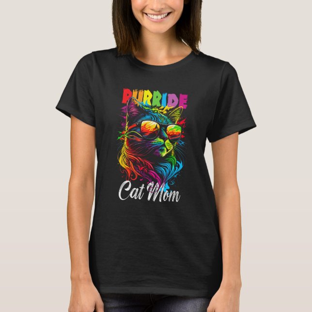 Camiseta Gay Pride Purride Cat Mother LGBT Pride Month Cute (Frente)