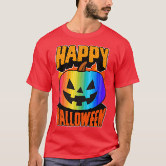 Camiseta Gay Pride Rainbow Happy Halloween Party Jack O Lan