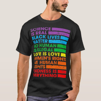 Camiseta Gay Pride Science Is Real Black Lives Matter Love 