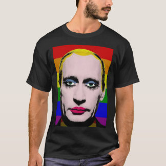 Camiseta Gay Putin Pride Flag T-Shirt Clássico