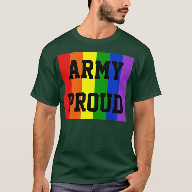 Camiseta Gay Rainbow Dark Shirt do Exército (Frente)