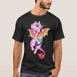 Camiseta Gay Rainbow Dragon Igualdade Orgulho Engraçado Pre