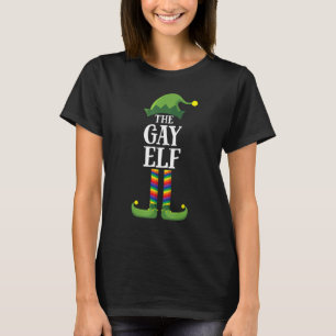 Camiseta Gay Rainbow Elf Correspondente Família Grupo Natal