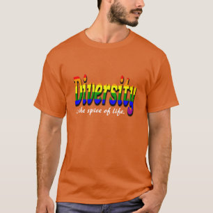 Camiseta Gay Rainbow flag A diversidade é o tempero da vid