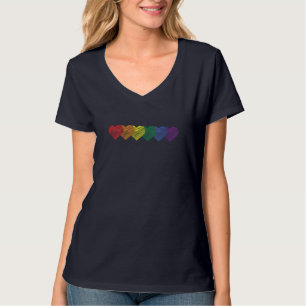 Camiseta Gay Rainbow Pride Heart Flag LGBTQ Igualdade Match