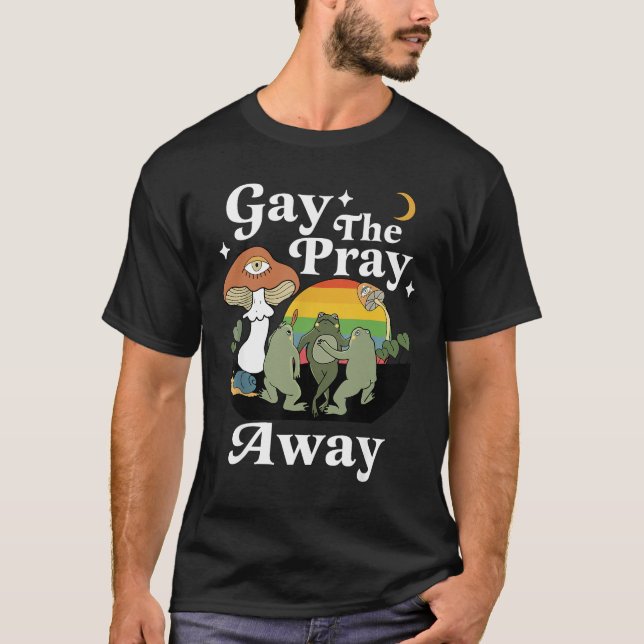 Camiseta Gay, Reze Para Longe Do Gay Sapo Engraçado, Orgulh (Frente)