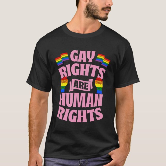 Camiseta Gay Rights Are Human Rights Cute LGBTQ Gay Rights  (Frente)