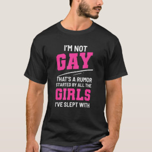 Camiseta Gay Rumor Engraçado Meninas Gay ou Hetero