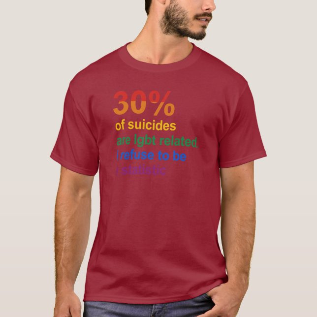 Camiseta Gay Suicídio - Recuso-me a ser uma estatística (Frente)