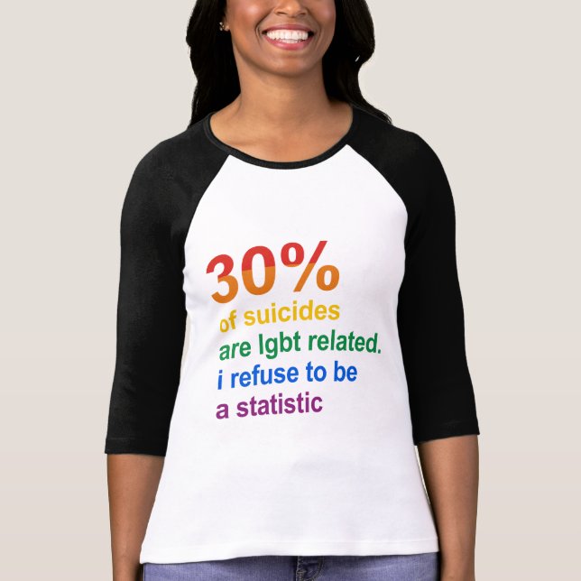 Camiseta Gay Suicídio - Recuso-me a ser uma estatística (Frente)