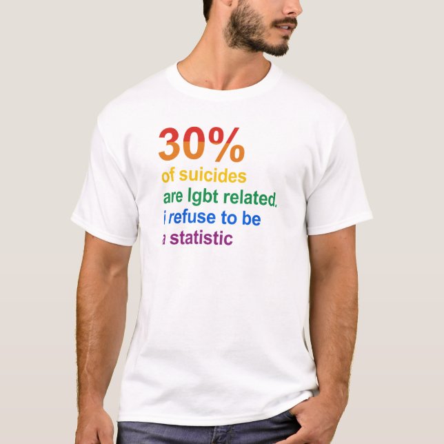 Camiseta Gay Suicídio - Recuso-me a ser uma estatística (Frente)