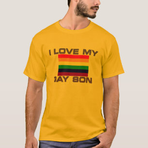 Camiseta Gay Support I ama minha bandeira arco-íris gay