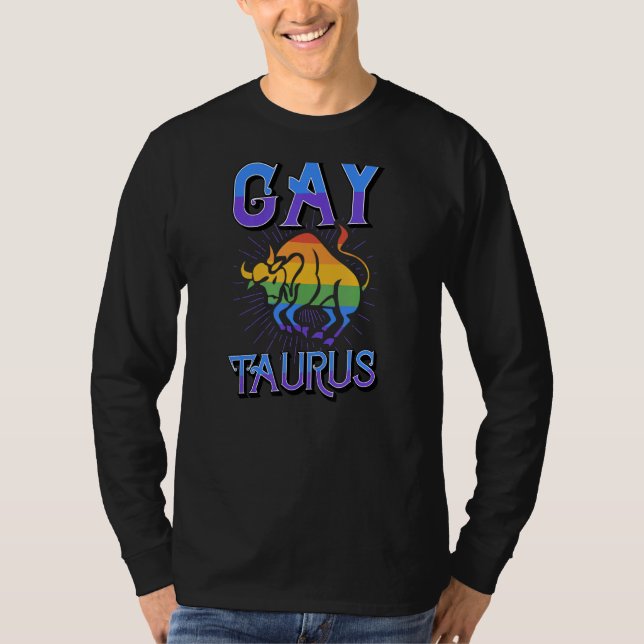 Camiseta Gay Taurus Zodiac - Sinal de Aniversário Horoscópi (Frente)