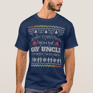 Camiseta Gay Tio Natal Ugly Sweater Engraçado Presente no X